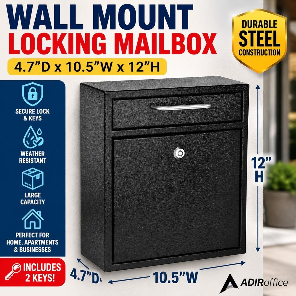 Outdoor Mailbox with Lock Outdoor Hanging Mailbox Cash Drop Box Key Drop Off Box